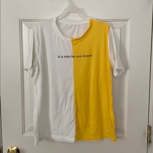 Two Tone Letter Print Tee